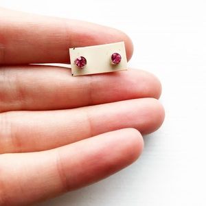 Tiny & chic pink diamond stud earrings